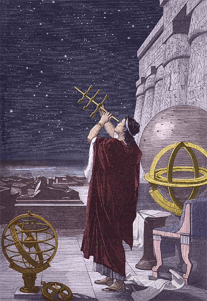 αρχαίος έλληνας αστρολόγος αστρονόμος αλεξάνδρεια αίγυπτος, εικονογραφία - ancient greek astrologer astronomer alexandria egypt, illustration