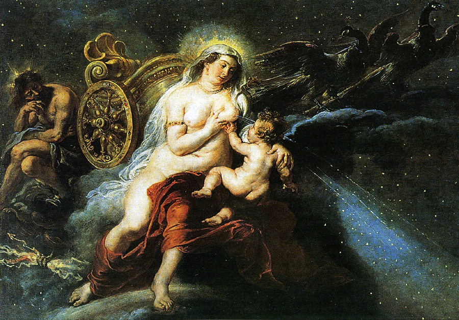 H θεά Ήρα θηλάζει τον Ηρακλή, και η δημιουργία του Γαλαξία, του ζωγράφου Peter Paul Rubens - Hera and Heracles The Birth of the Galaxy Rubens Peter Paul