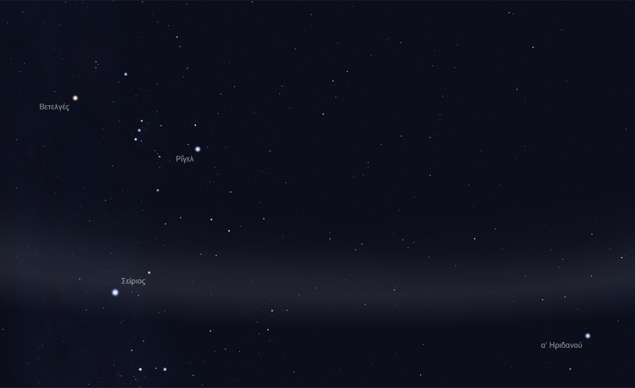 Ο αστερισμός του Ηριδανού στον νυχτερινό ουρανό