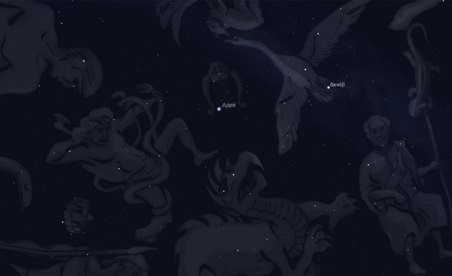 ο αστερισμός του Ηρακλέους στον νυχτερινό ουρανό - μορφή