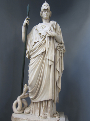 Αθηνά, άγαλμα επονομαζόμενο Giustiniani, ρωμαϊκό αντίγραφο ελληνικού κλασικού, 4ος αι. π. Χ.