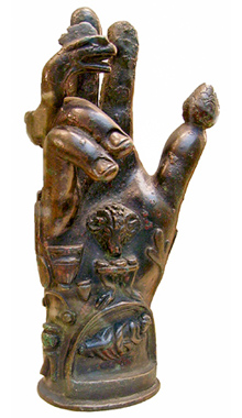 Ορειχάλκινο χέρι, από την λατρεία του Σαβάζιου, ρωμαϊκό, 1ος-2ος αι. μ.Χ.
