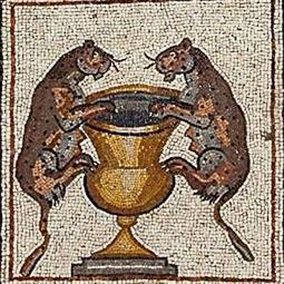 Η κούπα του Διονύσου με πάνθηρες, ψηφιδωτό ελληνιστικής περιόδου