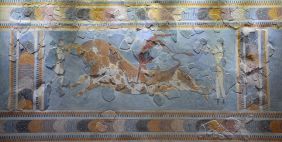 Ταυροκαθάψια, τοιχογραφία τῆς Κνωσσοῦ