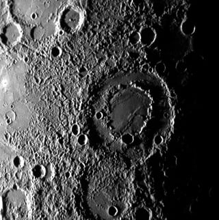 Mercury MESSENGER Double ring Crater sm
