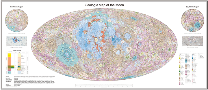 Ο Κινεζικός Γεωλογικός Άτλας στης Σελήνης σε κλίμακα 1: 2,5 ΕΚ - Moon Geologic map Chinese Atlas of the Moon at 1:2.5M scale