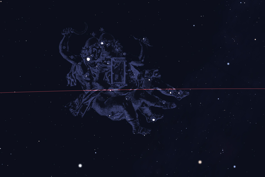 Ο αστερισμός των Διδύμων στο νυχτερινό ουρανό, χάρτης - The constellation of Gemini in the night sky, map