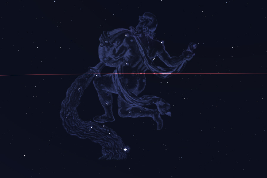 Ο αστερισμός του Υδροχόου στο νυχτερινό ουρανό (μορφή) - The constellation of Aquarius in the night sky (form)