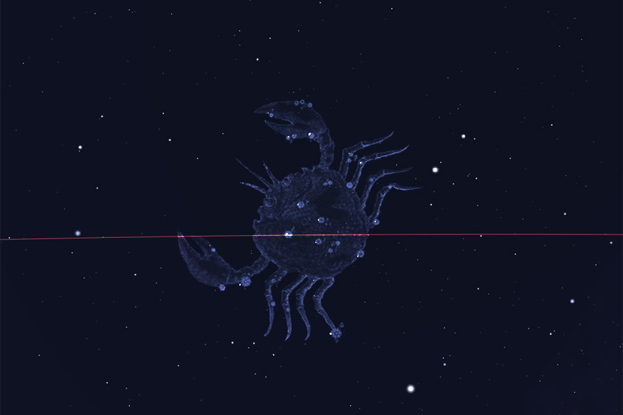 Ο αστερισμός του Καρκίνου στο νυχτερινό ουρανό (μορφή) - The constellation of Cancer in the night sky (form)