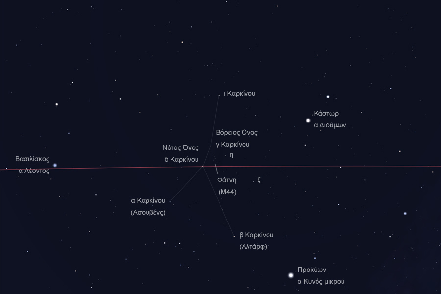 Οι αστέρες του αστερισμού του Καρκίνου στο νυχτερινό ουρανό - The stars of Cancer constellation in the night sky