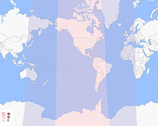 γεωγραφικός χάρτης ορατότητας γιά την σεληνιακή έκλειψη του Μαρτίου 2024