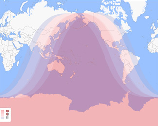 γεωγραφικός χάρτης ορατότητας γιά την σεληνιακή έκλείψη του Μαΐου 2021