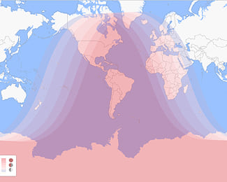 γεωγραφικός χάρτης ορατότητας γιά την σεληνιακή έκλείψη του Μαΐου 2022