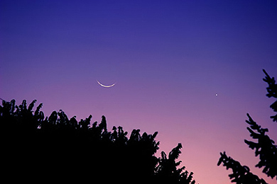 Σελήνη και Ερμής μετά το ηλιοβασίλεμα