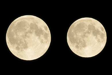 Η Σελήνη όπως εμφανίζεται στο περίγειο και το απόγειο
